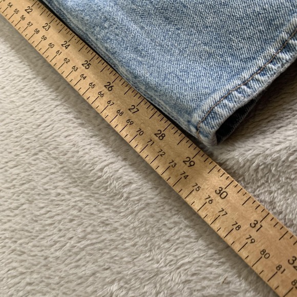 American Eagle Curvy 90s Straight Jeans Womens 0 Light Wash High Rise Distressed - Picture 7 of 15